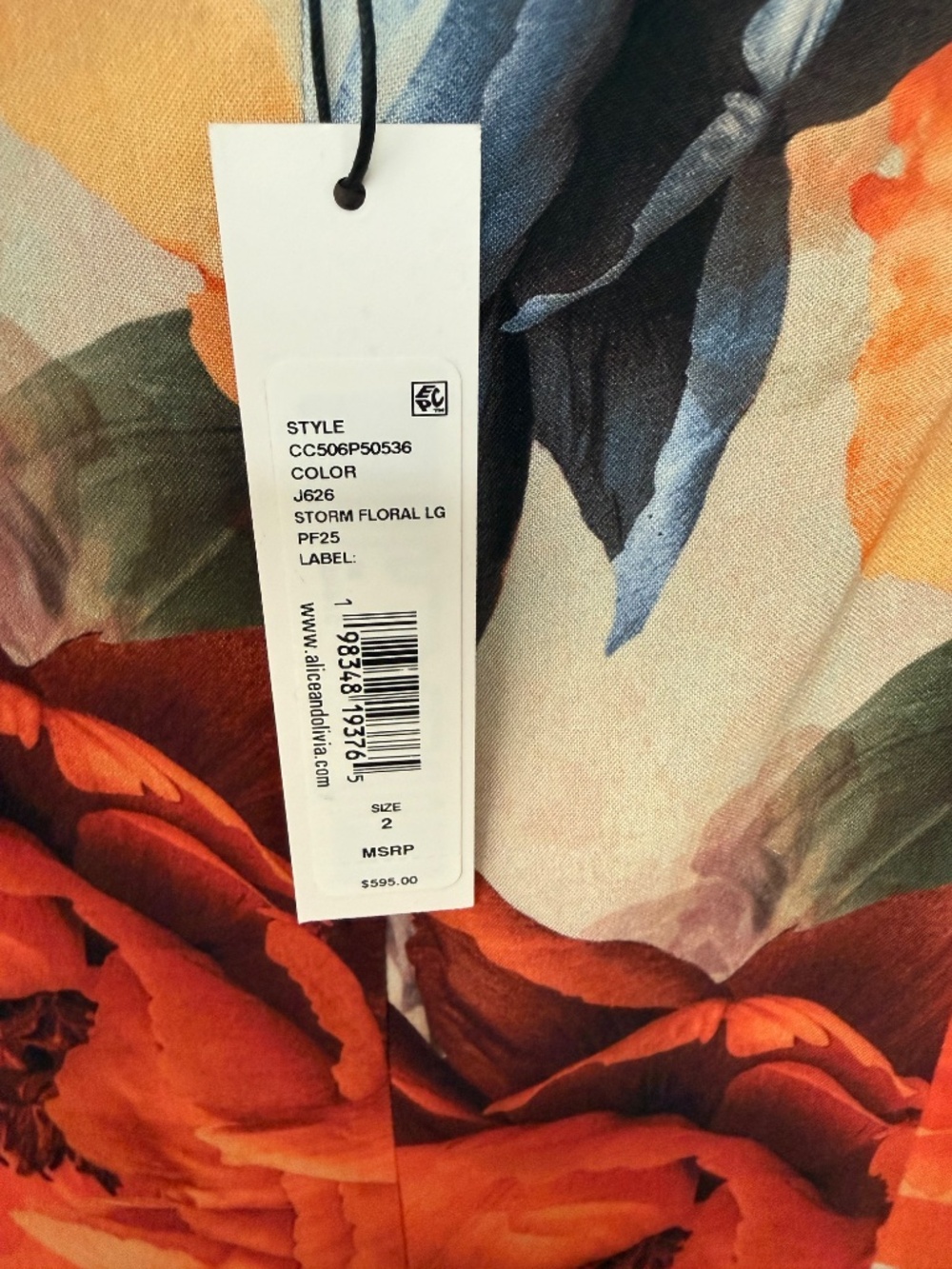 Alice + Olivia Jeanette Storm Floral Midi Dress - Picture 10 of 12